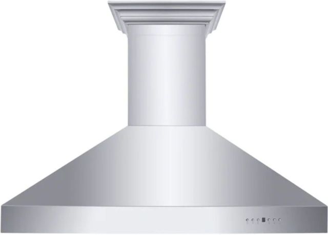 ZLINE 48" Stainless Steel Professional Ducted Wall Mount Range Hood with Crown Molding-3