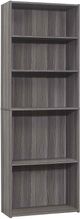 Monarch Specialties Inc. 72"H Grey 5 Shelves Bookcase-0