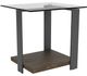 Riverside Furniture Cortland Tempered Glass Side Table with Saddle Oak Base-0