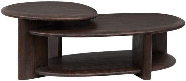Magnussen Home® Upton Coffee Bean Brown Shaped Cocktail Table-0