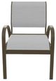 Telescope Casual Aruba Abalone/Beachwood Aluminum/Fabric Outdoor Sling Stacking Cafe Chair-1