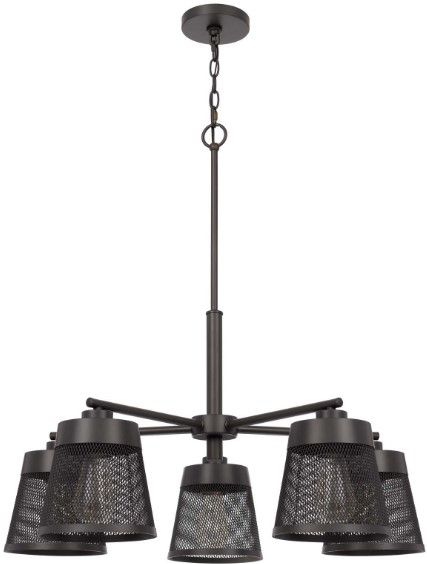 Cal® Lighting & Accessories Hampton Matte Black Metal Chandelier-0