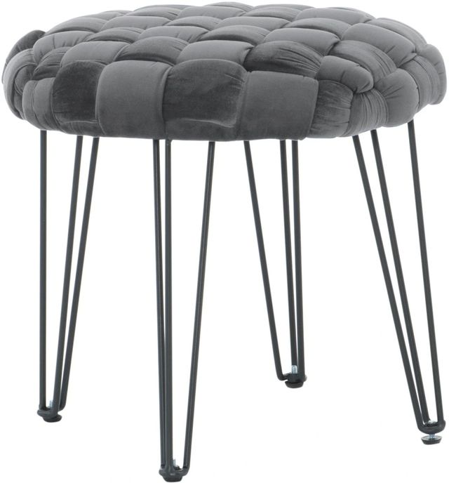 Powell® Scarlet Gray Round Ottoman Stool-0