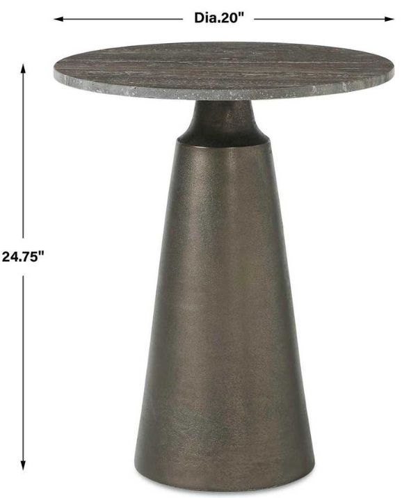 Uttermost® Midsummer Antique Bronze Metal and Stone Indoor-Outdoor Accent Table-3