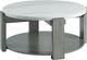 Elements International Rosamel White Round Coffee Table with Ash Brown Base-0