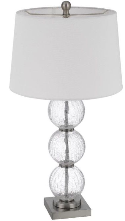 Cal® Lighting & Accessories 2-Piece Crosset Slate Glass/Silver/White Table Lamp Set-1