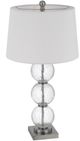 Cal® Lighting & Accessories 2-Piece Crosset Slate Glass/Silver/White Table Lamp Set-1
