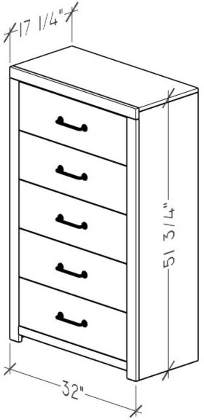 Perdue Woodworks 66,000 Essential White 32" 5-Drawer Chest-2