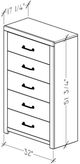 Perdue Woodworks 66,000 Essential White 32" 5-Drawer Chest-2