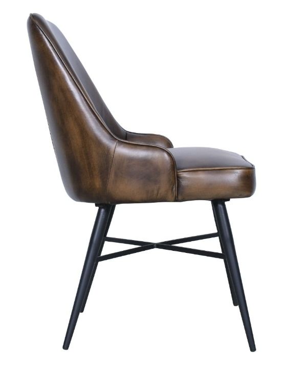 Home Trends & Design Leeds Antique Whiskey/Black Dining Arm Chair-1