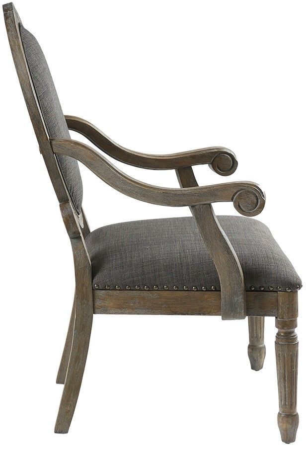 Olliix by Madison Park Grey Brentwood Exposed Wood Arm Chair-3
