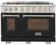 Kucht Professional KFX Series 48" Stainless Steel Pro Style Liquid Propane Gas Range with Black Door and True Simmer Burners-0