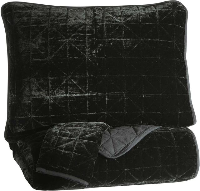 Signature Design by Ashley® Dairick Black Queen Quilt Set-0