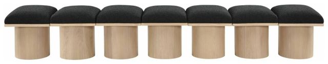 Meridian Furniture Pavilion 7-Piece Black/Natural 109" Modular Bench Set-1