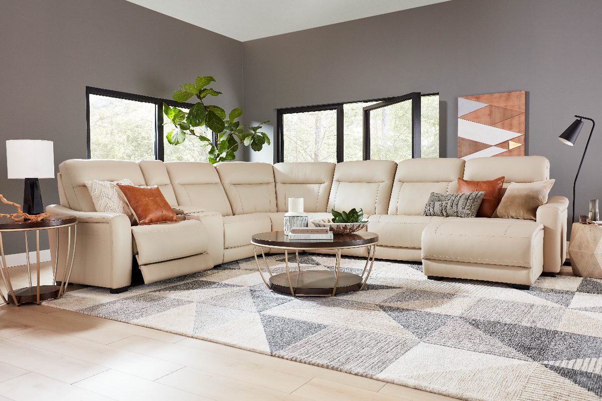 ●DREW Drew Dark Blue Micro Right Chaise Sectional | Living Room