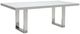 Michael Amini® State St. Glossy White Dining Table with Stainless Steel Base-0