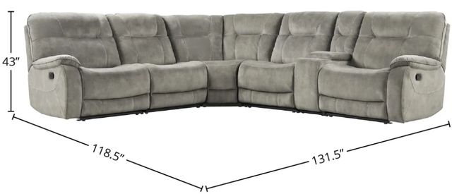 Parker House® Cooper 6-Piece Shadow Natural Manual Reclining L-Shape Sectional-3