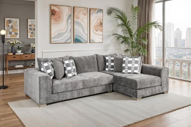 Furniture of America® Artesia Charcoal Gray Sectional-1