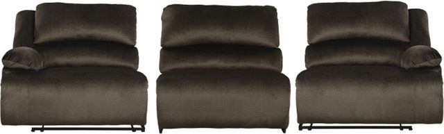 Signature Design by Ashley® Clonmel 3-Piece Chocolate Power Reclining Sectional with Armless Chair-1