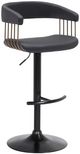 Armen Living Calista Black Upholstered Adjustable Bar Stool-0