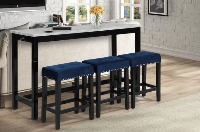 New Classic® Home Furnishings Celeste 4-Piece Blue Theater Bar Table Set-1
