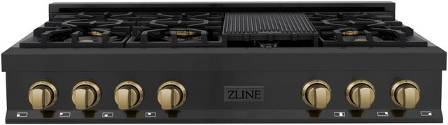 ZLINE Autograph Edition 48" Black Stainless Steel Gas Rangetop-0