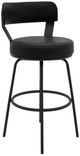 International Furniture Direct Maison Black/Blacksmithing Matte Black 24" Swivel Bar Stool-0