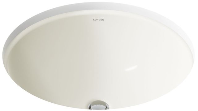 Kohler Caxton® Biscuit 19.25" Oval Undermount Bathroom Sink with Glazed Underside, No Overflow-4