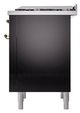 Ilve® Nostalgie II Noblesse 36'' Glossy Black Pro Style Dual Fuel Range with Brass Trim-3