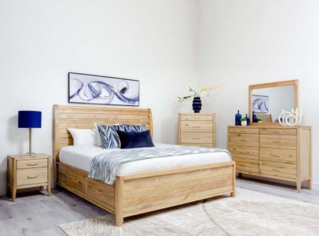 Mako Wood Furniture Sage Brown King Storage Panel Bed-1