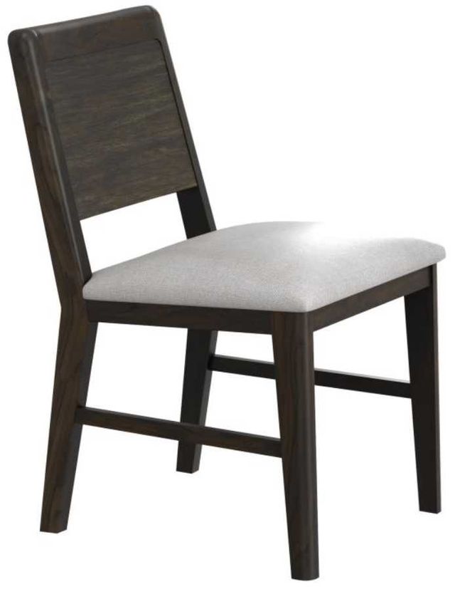 International Furniture Direct Dark Mezquite Black/White Upholstered Dining Side Chair-0