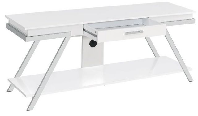 Steve Silver Co. Zena White TV Stand with Drawer-3