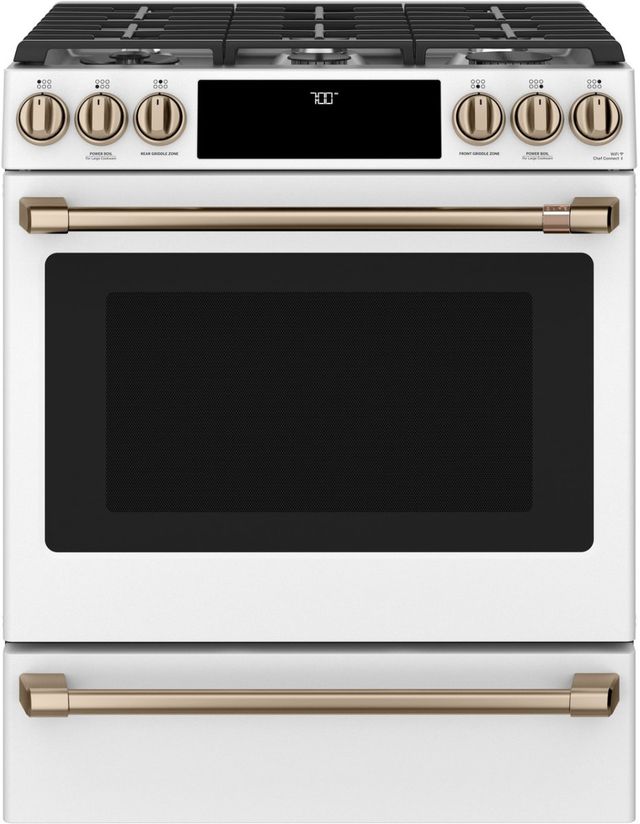 Café™ 5 Piece Matte White Gas Kitchen Package-3