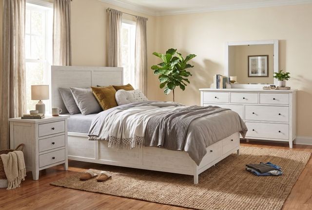 Jofran Inc. Maxton 4-Piece Ivory King Panel Storage Bedroom Set-1