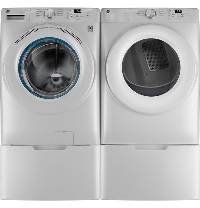 GE® White Front Load Washer & Electric Dryer Laundry Pair-2