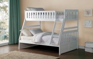 Mazin Furniture Galen White Twin/Full Bunk Bed-2