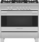 Fisher & Paykel 36" Brushed Stainless Steel with Black Glass Pro Style Natural Gas Range-0