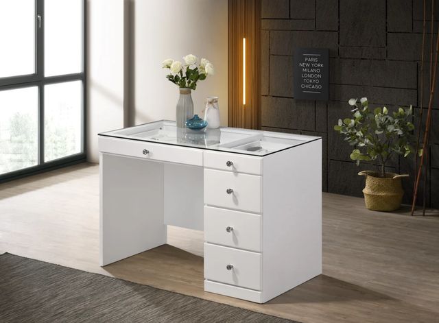 Crown Mark Morgan White Vanity Base-0