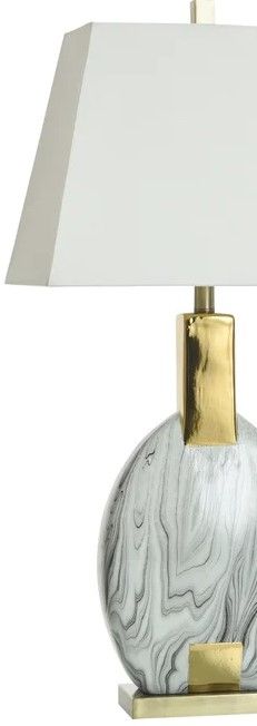 StyleCraft Norman Wyatt Home Quarry Gold /Faux Marble Table Lamp-1