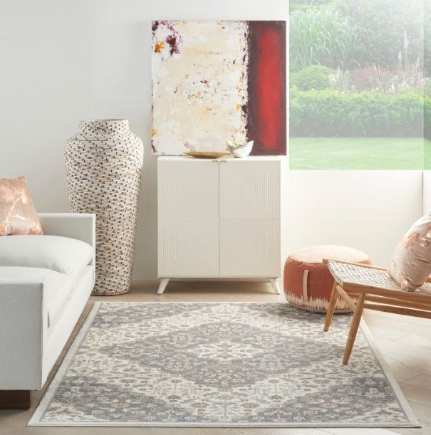 Nourison Home™ Elation Ivory Gray 5'x7' Style 4 Area Rug-1