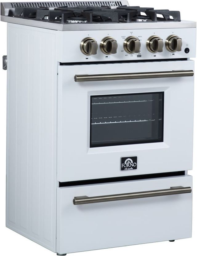 FORNO® Breno Alta Qualita 24" White Freestanding Gas Range-1