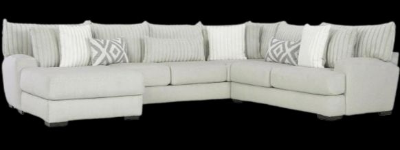Albany Industries 3-Piece Tweed Silver Left-Arm Facing Chaise Sectional -0
