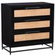 Powell® Raphael Black Cane 3-Drawer Cabinet-0