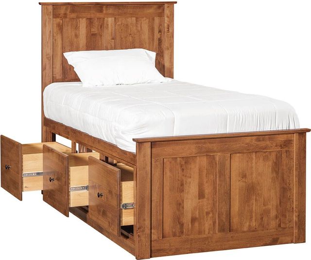 Archbold Furniture Customizable Shaker Twin Chest Panel Storage Bed -4