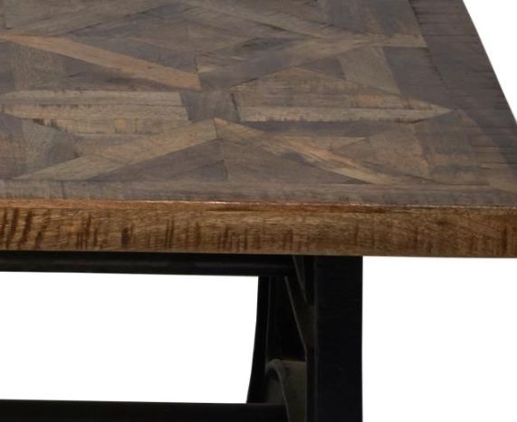 Jaipur Furniture Unwin Brown Coffee Tables with Black Metal Base-1