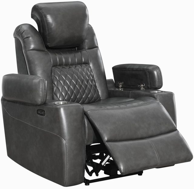 Coaster® Korbach Charcoal Power Headrest Recliner-3