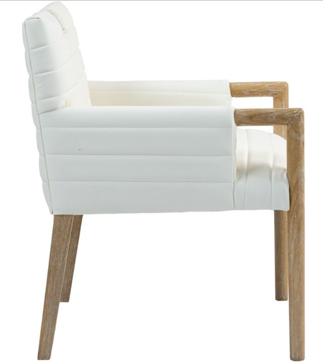 Meridian Furniture Aimee Cream/Natural Leather Dining Arm Chair-3