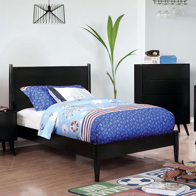 Furniture of America® Lennart 4-Piece Black Full Panel Bedroom Set-1