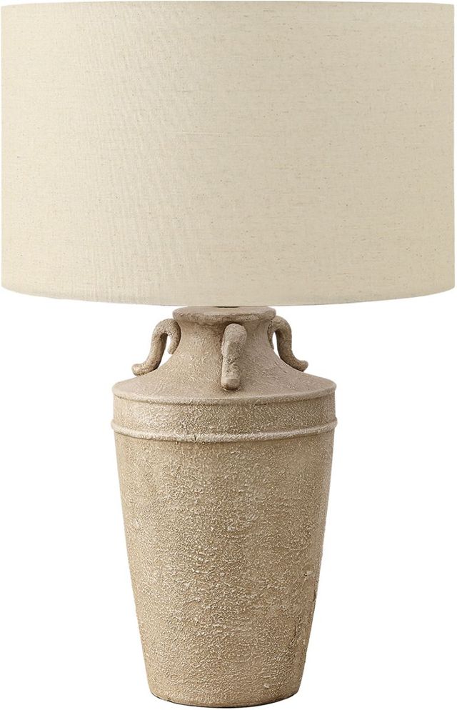 Monarch Specialties Inc. Beige Ceramic Table Lamp with Beige Shade-0