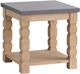 A & B Home Gray Side Table with Taupe Base -0